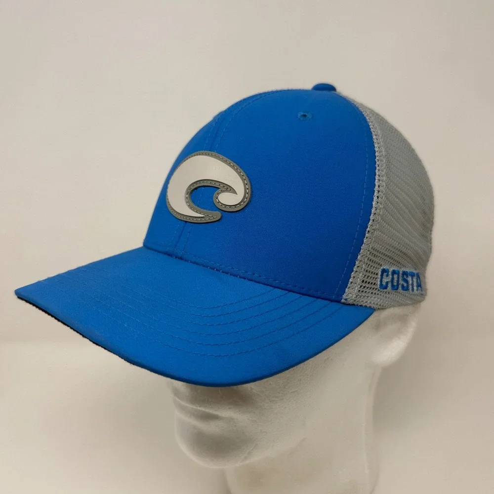 Costa Del Mar Blue Grey Trucker Hat Snapback Mesh Fishing Cap FQS900226 600U